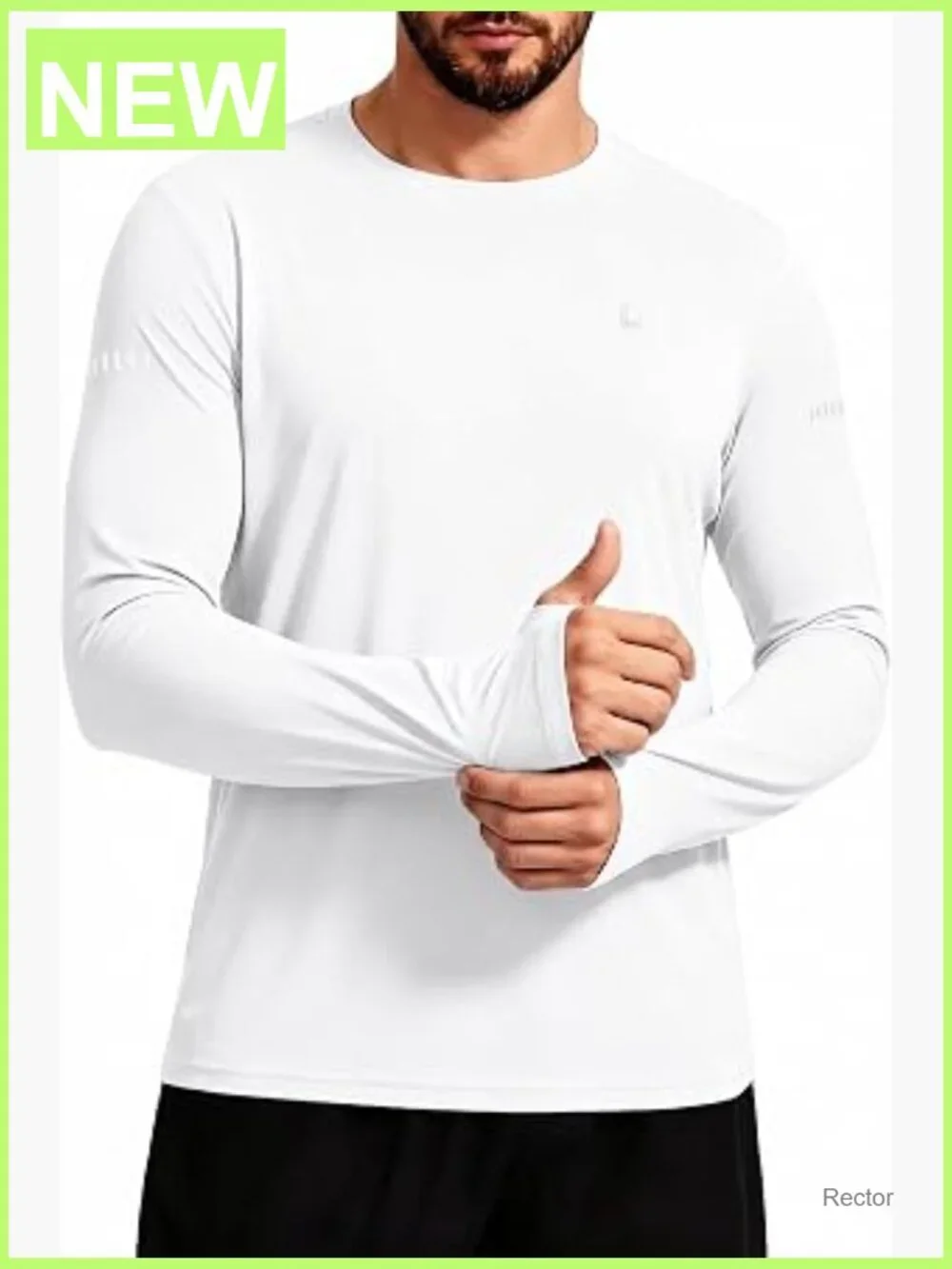 Men's UPF 50+ Sun Protection Long Sleeve Rash Guard Quick Dry UV Athletic
